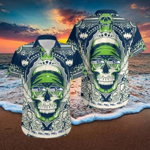 Seattle Seahawks Skull NFL Hawaiian Shirt