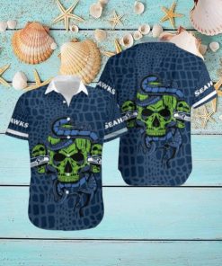 Seattle Seahawks Snake And Skull Hawaiian Shirt
