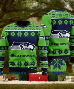 Seattle Seahawks Snowflakes Pattern Ugly Christmas Sweater Christmas Gift