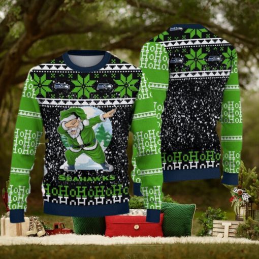 Seattle Seahawks Ugly Christmas Santa Claus Xmas Sweater Mittens Gift Mens Women