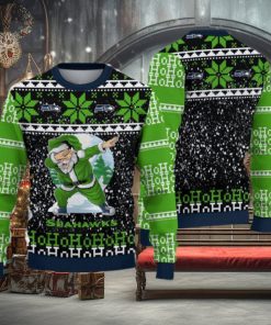 Seattle Seahawks Ugly Christmas Santa Claus Xmas Sweater Mittens Gift Mens Women
