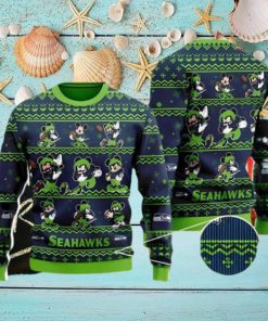 Seattle Seahawks Ugly Christmas Sweater Captain Mickey Mouse Thanksgiving Nice Gift For Everyone
