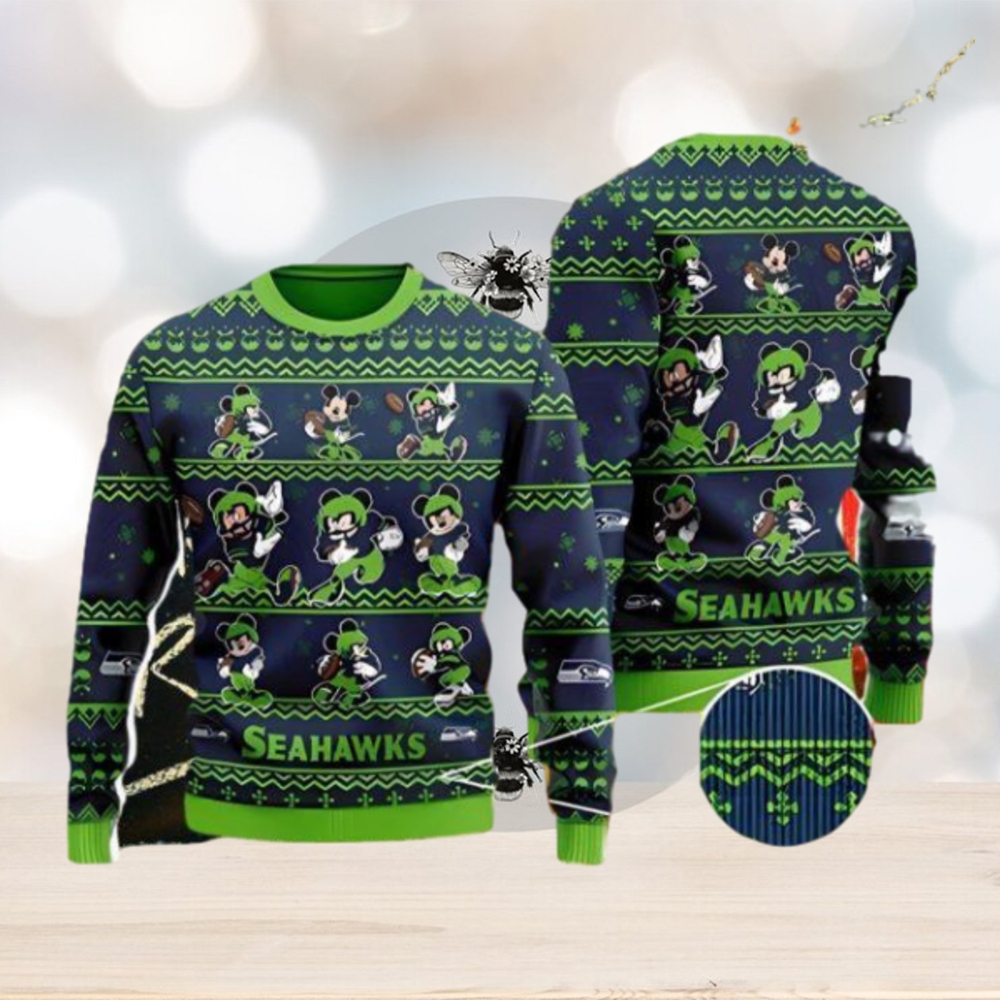 Seattle Seahawks Ugly Christmas Sweater Captain Mickey Mouse Thanksgiving Nice Gift For Everyone Seattle Seahawks Ugly Christmas Sweater Captain Mickey Mouse Thanksgiving Nice Gift For Everyone