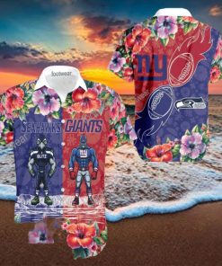 Seattle Seahawks VS NFL New York Giants Mascot Latest All Over Print Hawaiian Shirt Men And Women Gift