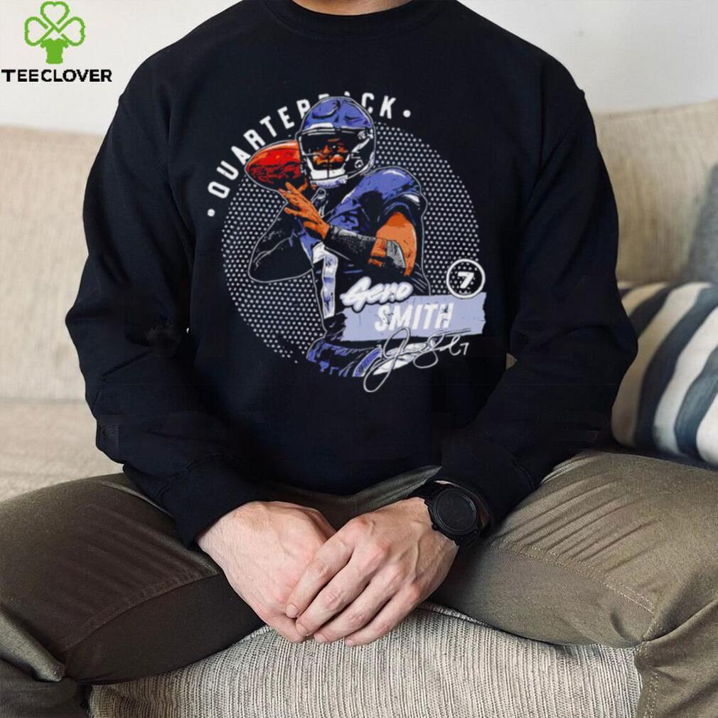 Seattle Seahawks football Geno Smith 7 player quarterback action pose signature dots shirt Seattle Seahawks football Geno Smith 7 player quarterback action pose signature dots shirt
