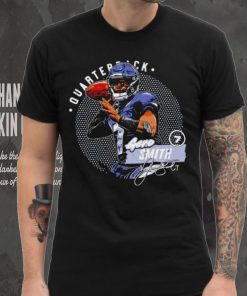 Seattle Seahawks football Geno Smith 7 player quarterback action pose signature dots shirt 6 Seattle Seahawks football Geno Smith 7 player quarterback action pose signature dots shirt