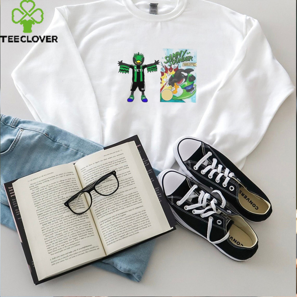 Seattle Sounders VS Austin MLS 2024 mascot cartoon soccer shirt Seattle Sounders VS Austin MLS 2024 mascot cartoon soccer shirt