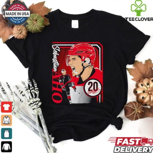 Sebastian Aho 20 Carolina Hurricanes Hockey collage frame signature shirt