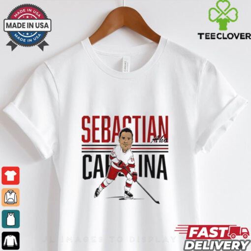Sebastian Aho Carolina Hurricanes center ice caricature shirt