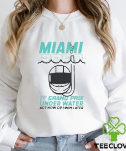 Sebastian vettel’s cheeky ‘Miami 2060′ f1 1st grand prix under water act now or swim later t shirt