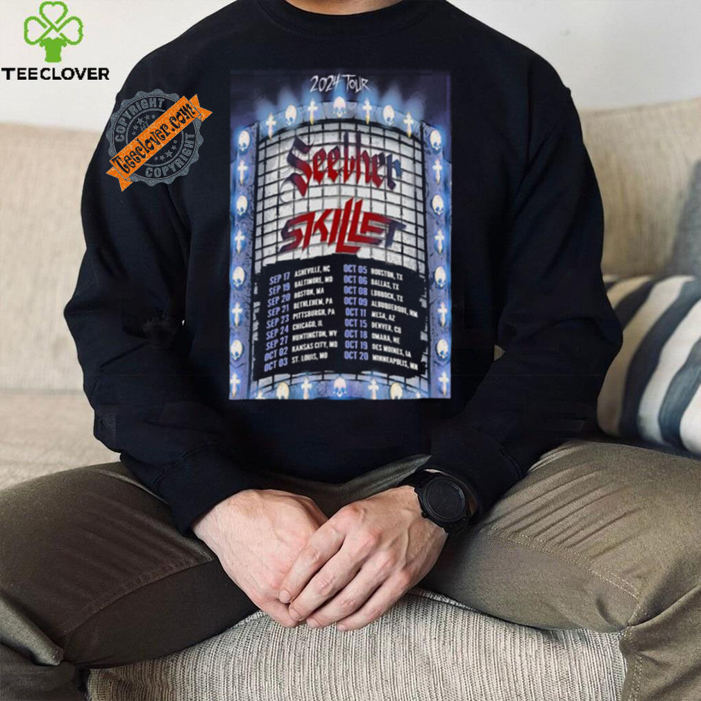 Seether Skillet 2024 Tour Poster Shirt Seether Skillet 2024 Tour Poster Shirt