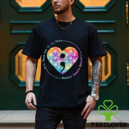 Semicolon Heart Suicide Prevention Mental Health Awareness T Shirt