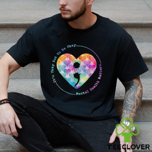 Semicolon Heart Suicide Prevention Mental Health Awareness T Shirt