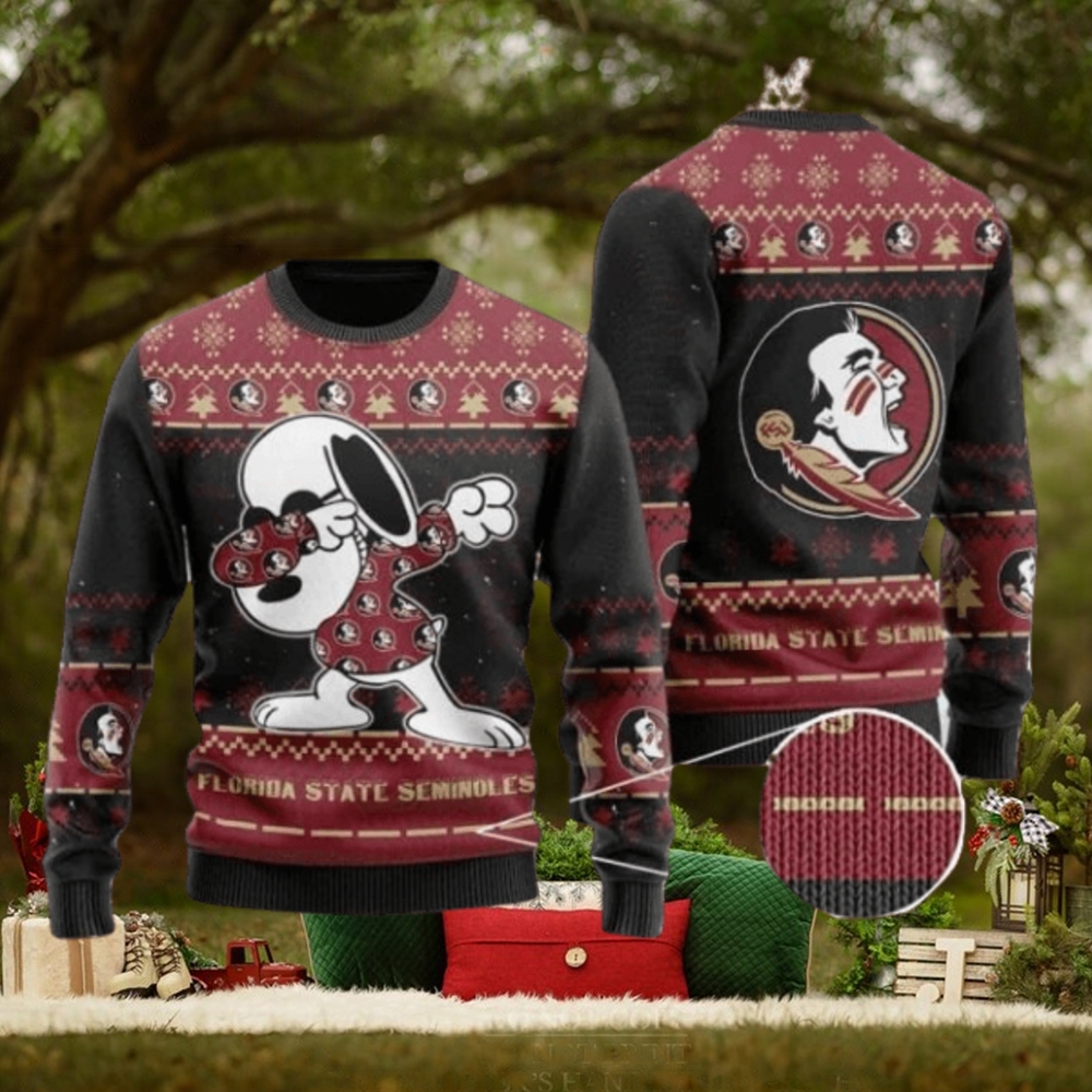 Seminoles Snoopy Dabbing Knitted Ugly Christmas Sweater Seminoles Snoopy Dabbing Knitted Ugly Christmas Sweater