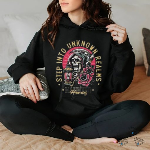 Send it society merch haunted homies step into unknown realms 2024 hoodie, sweater, longsleeve, shirt v-neck, t-shirt