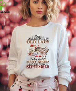 September x An old lady who reads many books shirt