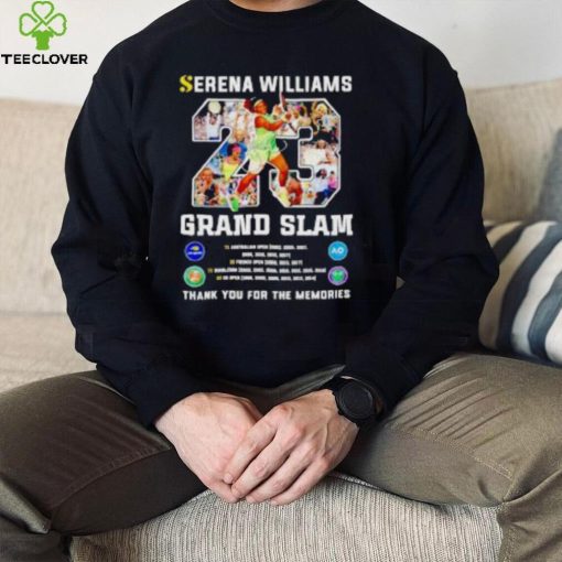 Serena Williams 23 Grand Slam thank you for the memories signature hoodie, sweater, longsleeve, shirt v-neck, t-shirt