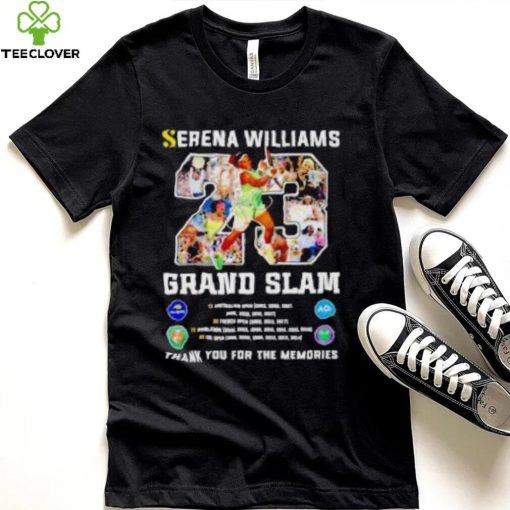 Serena Williams 23 Grand Slam thank you for the memories signature hoodie, sweater, longsleeve, shirt v-neck, t-shirt