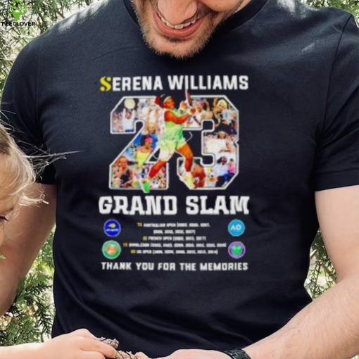 Serena Williams 23 Grand Slam thank you for the memories signature hoodie, sweater, longsleeve, shirt v-neck, t-shirt