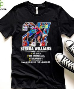 Serena Williams 27 years 1995 2022 signature thank you for the memories shirt