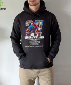 Serena Williams 27 years 1995 2022 signature thank you for the memories hoodie, sweater, longsleeve, shirt v-neck, t-shirt