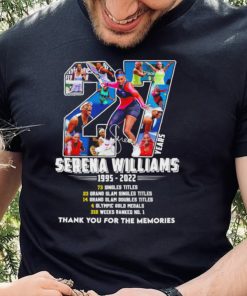 Serena Williams 27 years 1995 2022 signature thank you for the memories hoodie, sweater, longsleeve, shirt v-neck, t-shirt