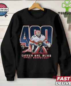 Sergei Bobrovsky Florida Panthers 400 Career Wins T Shirt 2 Sergei Bobrovsky Florida Panthers 400 Career Wins T Shirt
