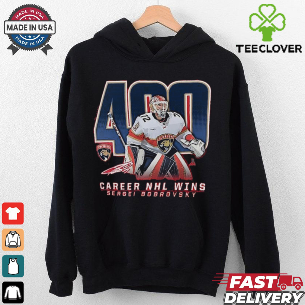 Sergei Bobrovsky Florida Panthers 400 Career Wins T Shirt Sergei Bobrovsky Florida Panthers 400 Career Wins T Shirt