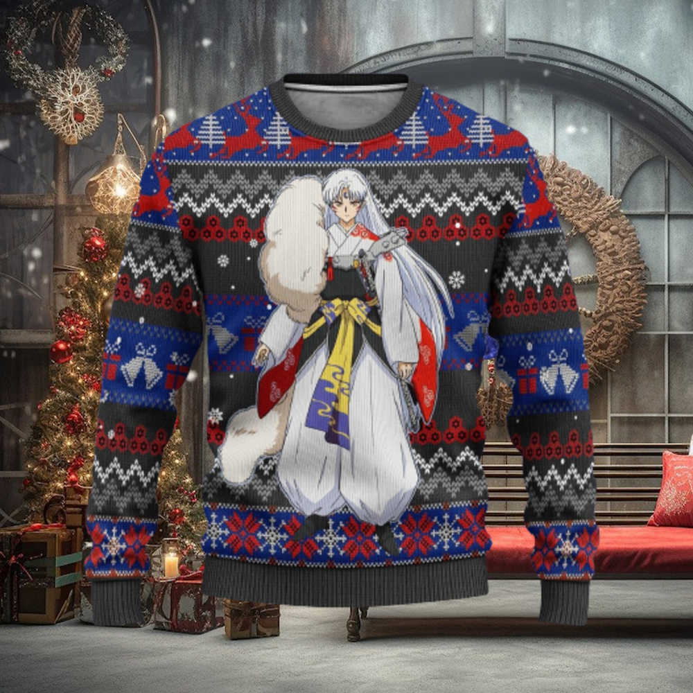 Sesshomaru Inuyasha Anime Xmas Women Mens Ugly Christmas Sweater Sesshomaru Inuyasha Anime Xmas Women Mens Ugly Christmas Sweater