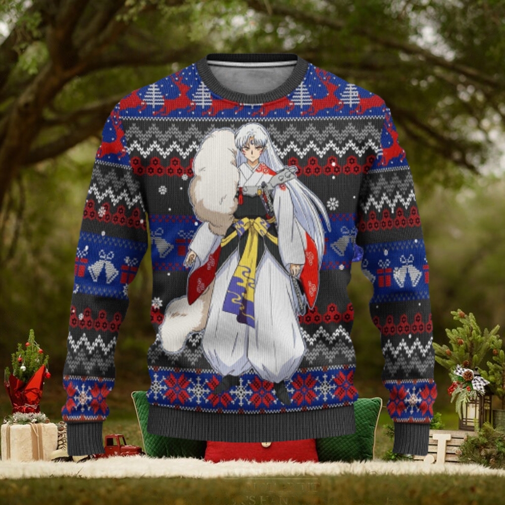 Sesshomaru Inuyasha Anime Xmas Women Mens Ugly Christmas Sweater Sesshomaru Inuyasha Anime Xmas Women Mens Ugly Christmas Sweater