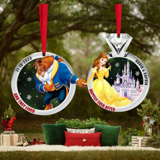 Set Of 2 Personalized Ornaments For Couple, Christmas Gift, Anniversary Gift Ideas