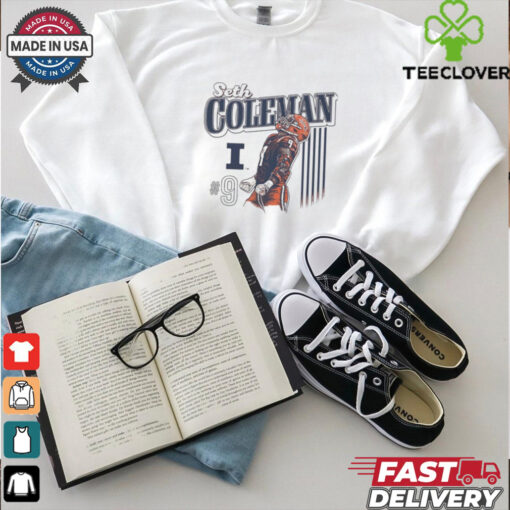 Seth Coleman #9 t shirt  Illinois Fighting Illini Football for men