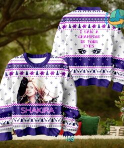Shakira I Saw A Champions In Your Eyes Ugly Christmas Sweater