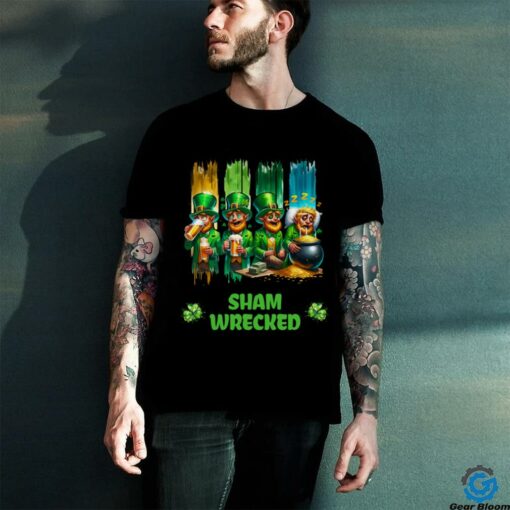 Shamwrecked Funny St. Patrick’s Beer Drinking Leprechaun shirt