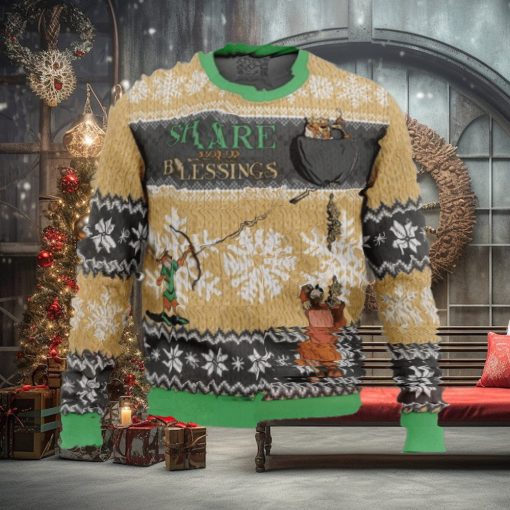 Share Your Blessings Robin Hood Disney 2024 Ugly Christmas Sweater Gift For Family