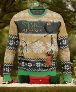 Share Your Blessings Robin Hood Disney 2024 Ugly Christmas Sweater Gift For Family