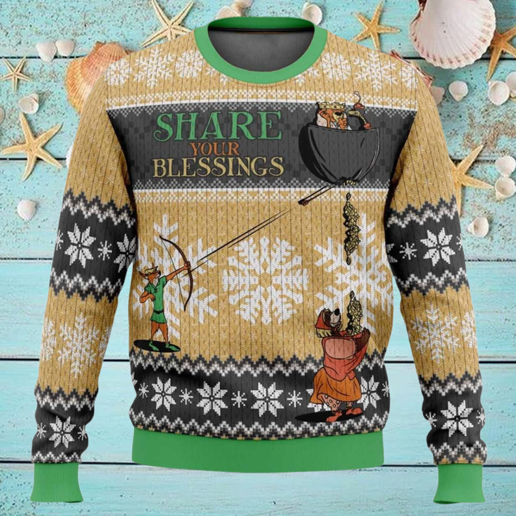 Share Your Blessings Robin Hood Ugly Christmas Sweater Share Your Blessings Robin Hood Ugly Christmas Sweater