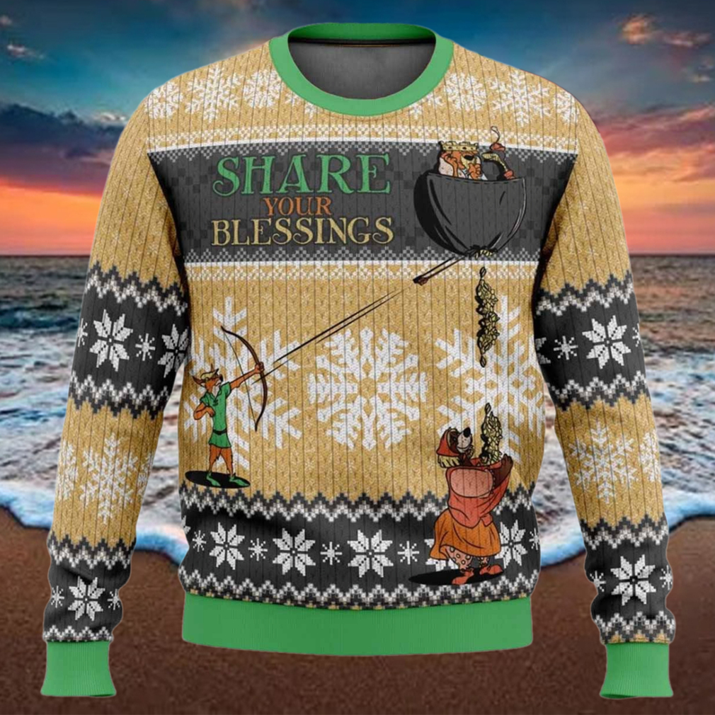 Share Your Blessings Robin Hood Ugly Christmas Sweater Share Your Blessings Robin Hood Ugly Christmas Sweater
