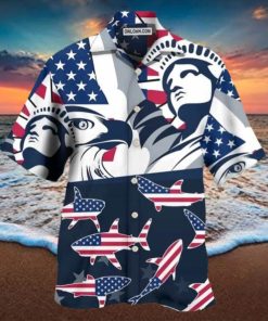 Shark America Independence Day Hawaiian Shirt