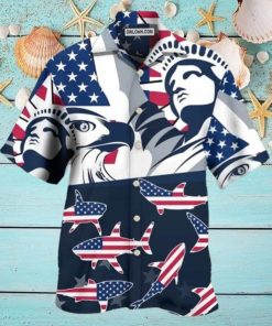 Shark America Independence Day Hawaiian Shirt