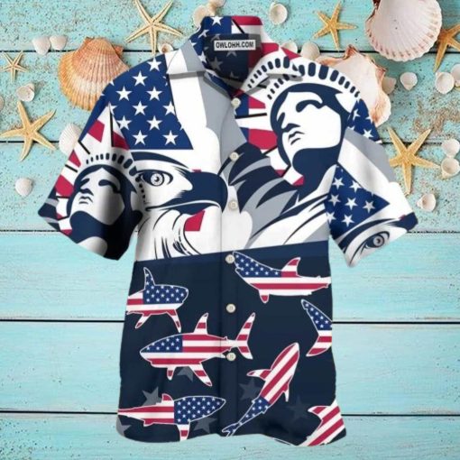 Shark America Independence Day Hawaiian Shirt