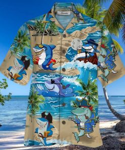 Shark Colorful Awesome Design Unisex Hawaiian Shirt