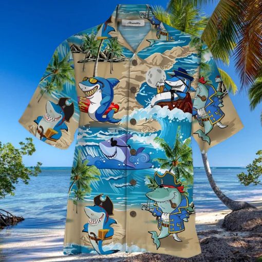 Shark Colorful Awesome Design Unisex Hawaiian Shirt