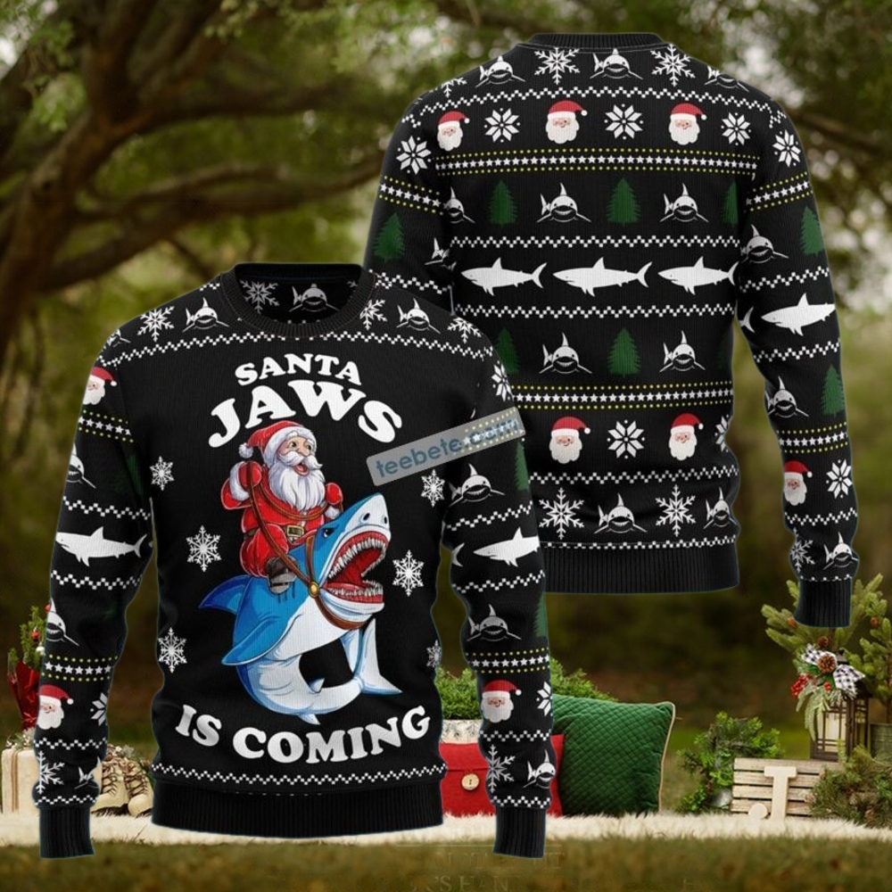 Shark Santa Jaws Is Coming Ugliest Ugly Christmas Sweater Shark Santa Jaws Is Coming Ugliest Ugly Christmas Sweater