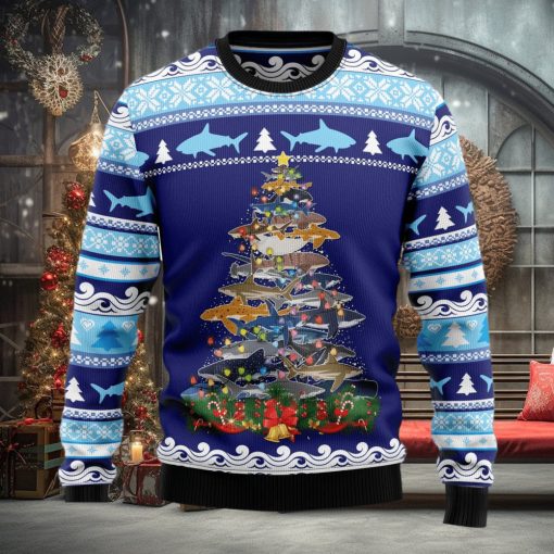 Shark Tree Ugly Christmas Sweater Thankgiving Gift Men Women