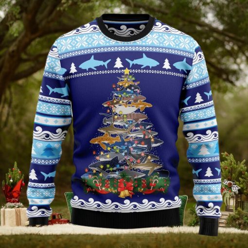 Shark Tree Ugly Christmas Sweater Thankgiving Gift Men Women