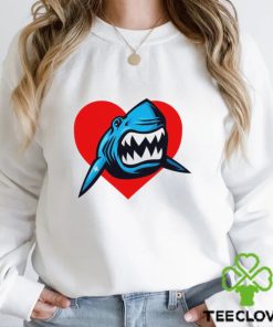 Shark in heart logo shirt