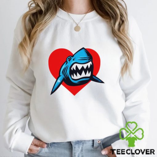 Shark in heart logo hoodie, sweater, longsleeve, shirt v-neck, t-shirt