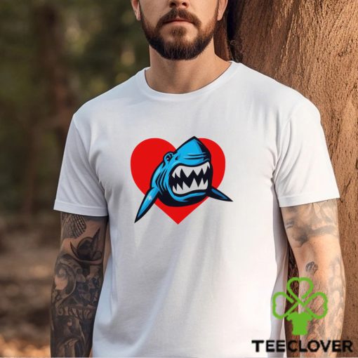 Shark in heart logo hoodie, sweater, longsleeve, shirt v-neck, t-shirt