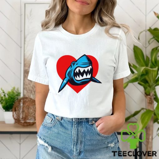 Shark in heart logo hoodie, sweater, longsleeve, shirt v-neck, t-shirt